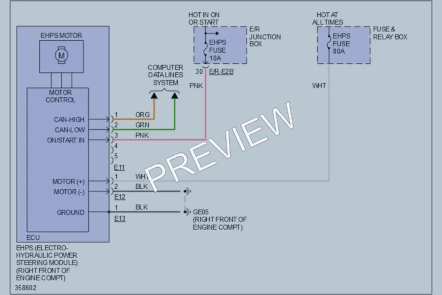 2011 Hyundai Genesis Electronic Power Steering wiring diagram preview