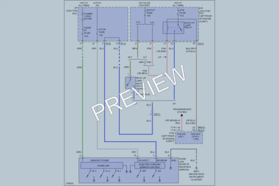 2011 Hyundai SantaFe Power Mirrors wiring diagram preview