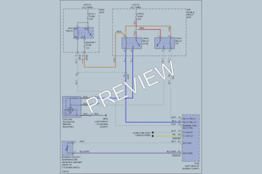 2011 Hyundai Sonata Cooling Fan wiring diagram preview