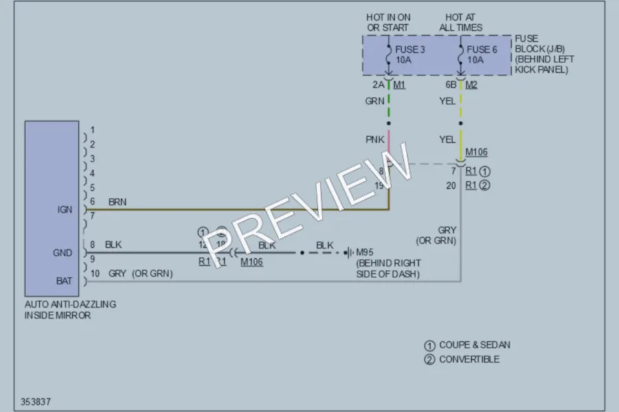 2011 Infiniti G25x Power Mirrors wiring diagram preview
