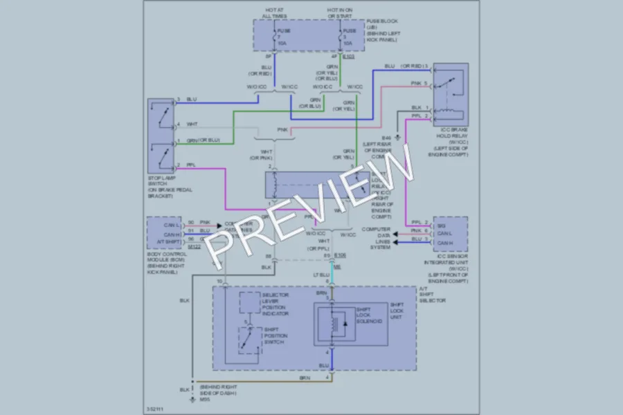 2011 Infiniti G25x Shift Interlock wiring diagram preview