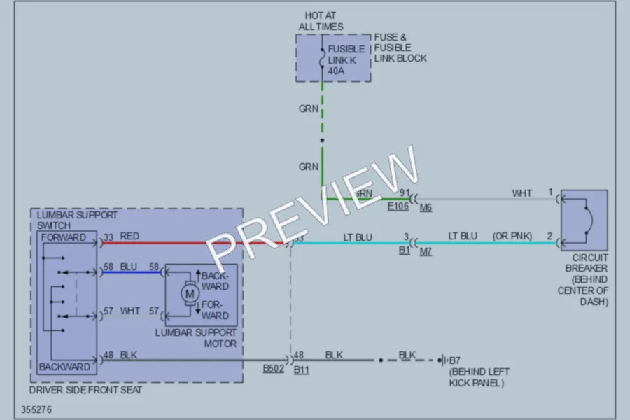 2011 Infiniti G37 Power Seats wiring diagram preview