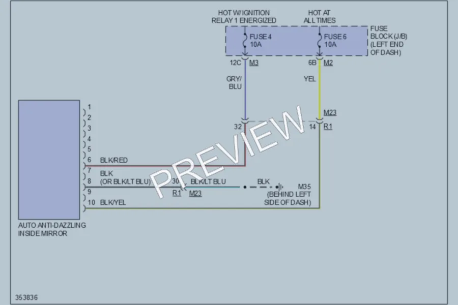 2011 Infiniti QX56 Power Mirrors wiring diagram preview