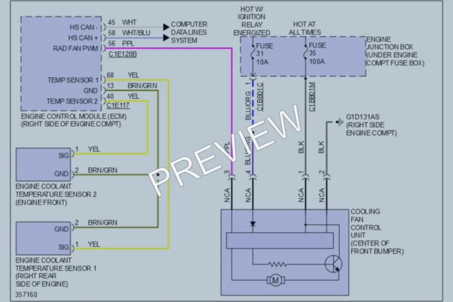 2011 Jaguar XJLSupersport Cooling Fan wiring diagram preview