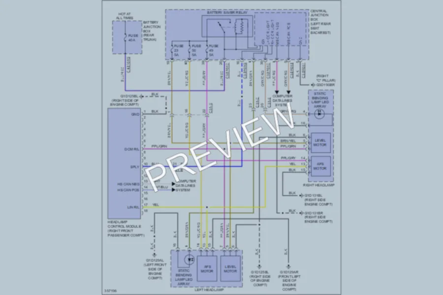 2011 Jaguar XJSupersport Headlights wiring diagram preview