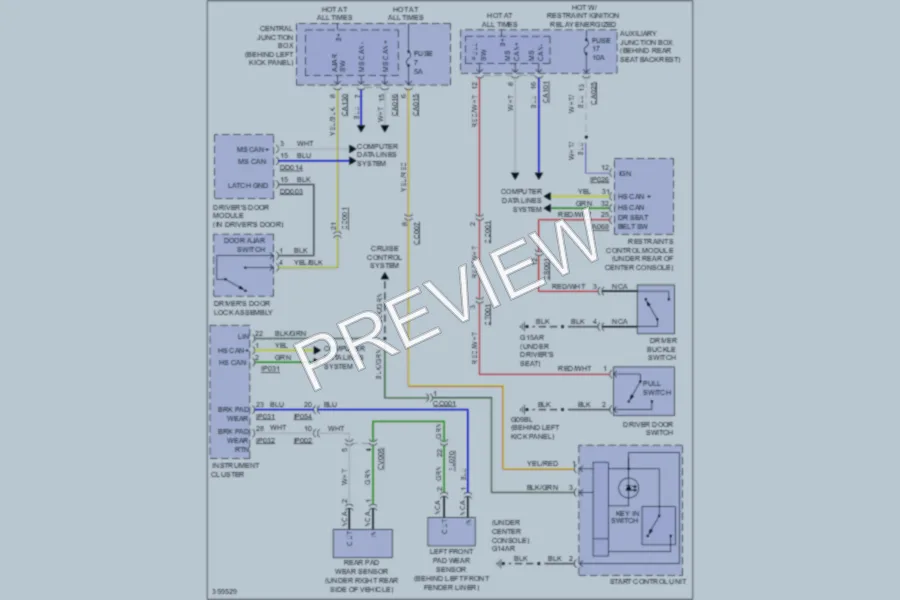2011 Jaguar XK Warning Systems wiring diagram preview
