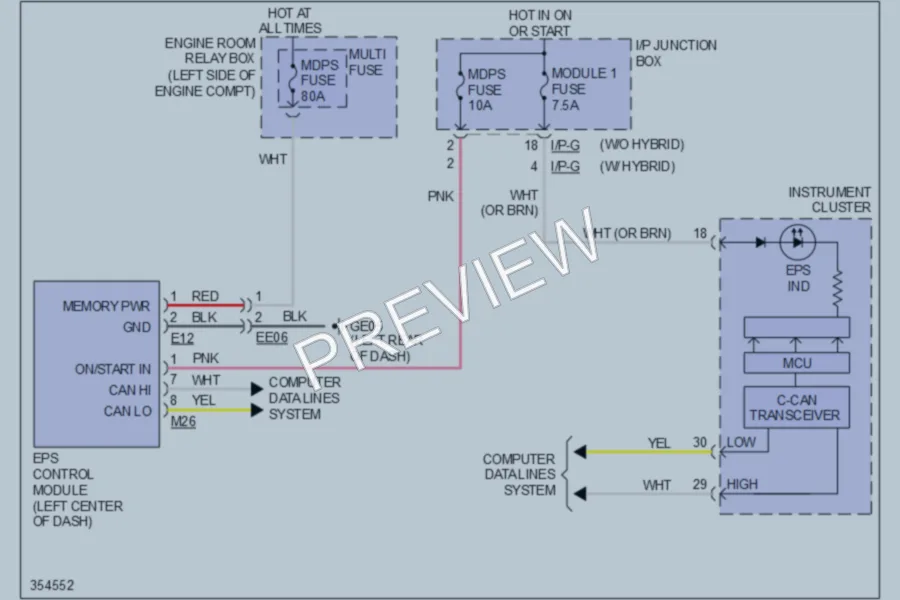 2011 Kia Optima Electronic Power Steering wiring diagram preview