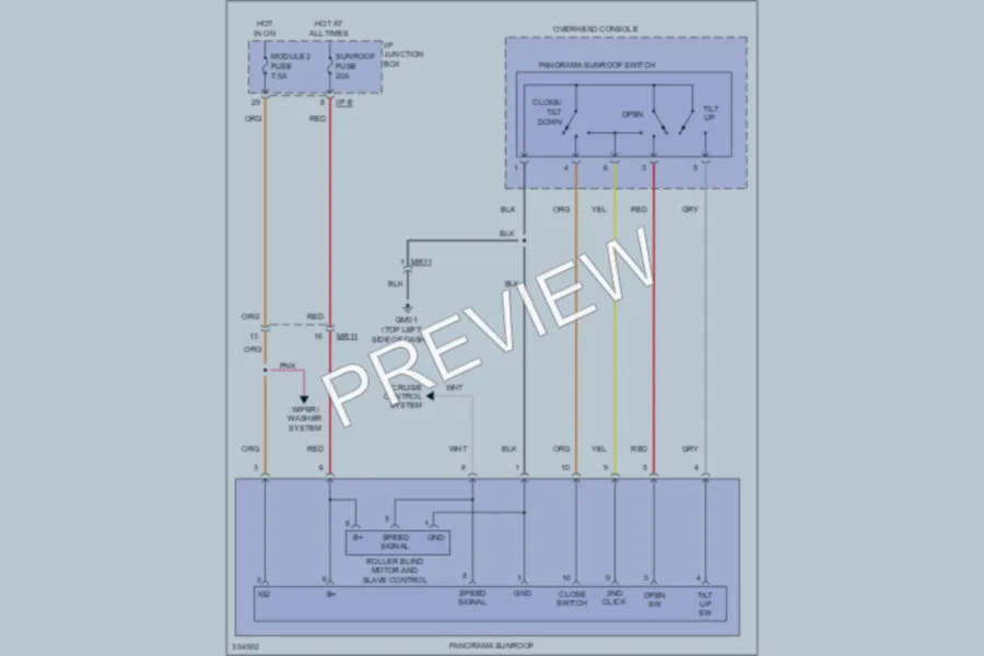 2011 Kia Optima Power Top Sunroof wiring diagram preview