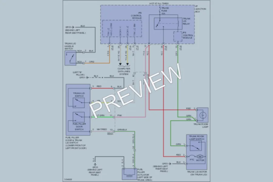 2011 Kia Optima Trunk Tailgate Fuel Door wiring diagram preview