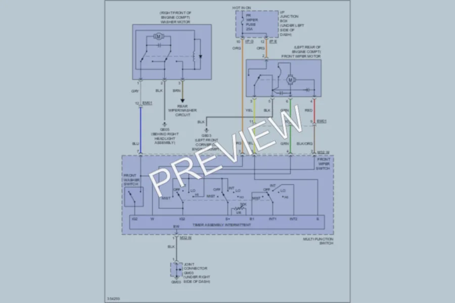2011 Kia Rio Wiper Washer wiring diagram preview