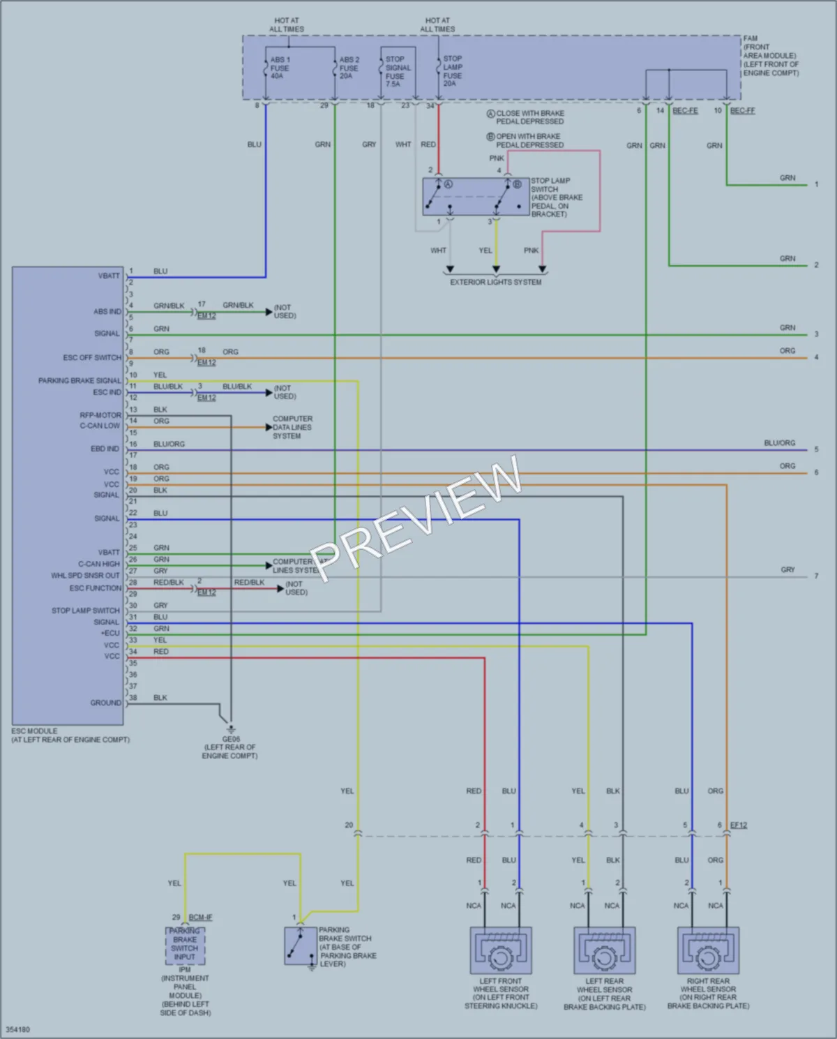 2011 Kia Sedona Anti Lock Brakes wiring diagram preview