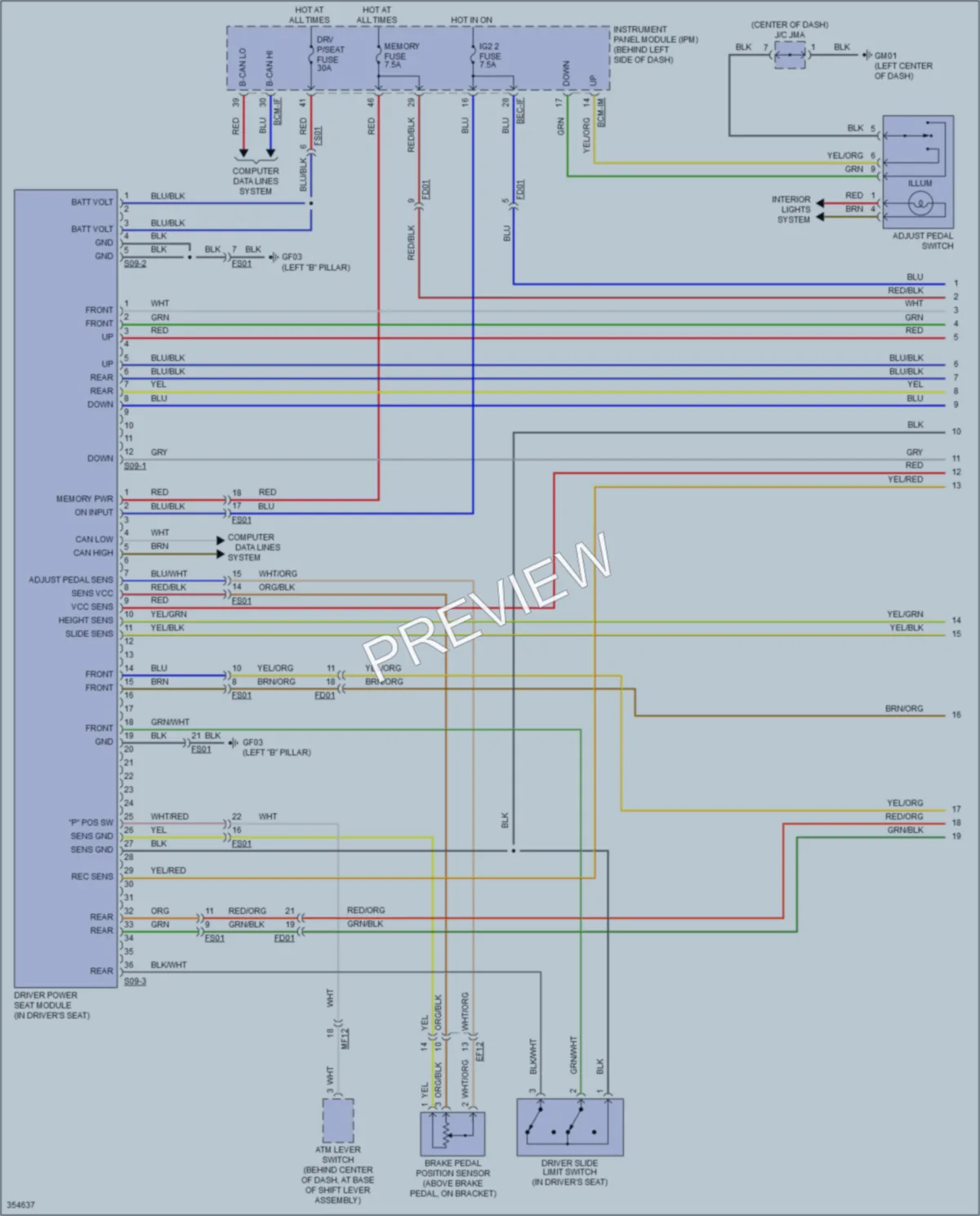 2011 Kia Sedona Memory Systems wiring diagram preview