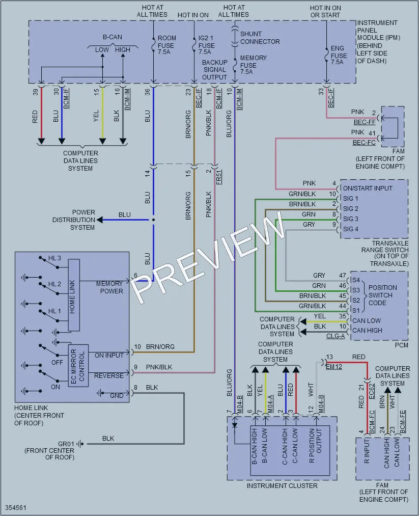 2011 Kia Sedona Power Mirrors wiring diagram preview