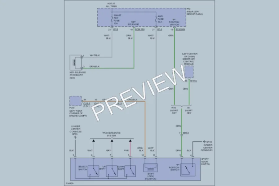2011 Kia Sorento Shift Interlock wiring diagram preview