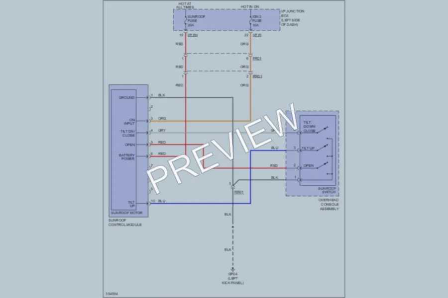 2011 Kia Soul Power Top Sunroof wiring diagram preview
