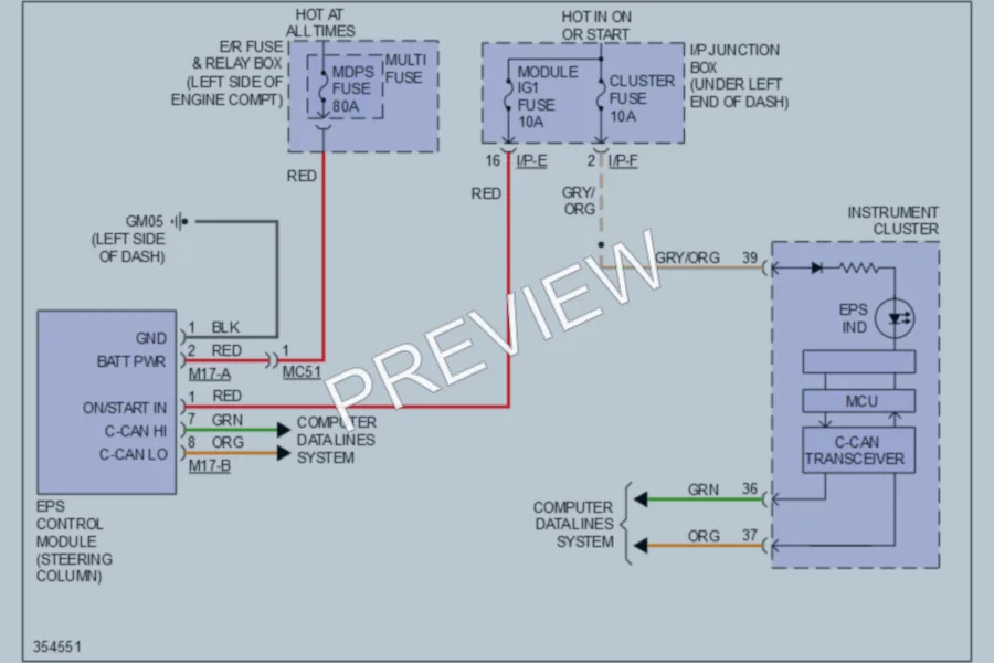 2011 Kia Sportage Electronic Power Steering wiring diagram preview