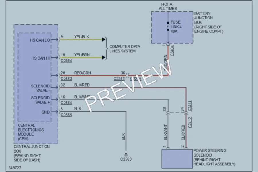 2011 LandRover RangeRover Electronic Power Steering wiring diagram preview