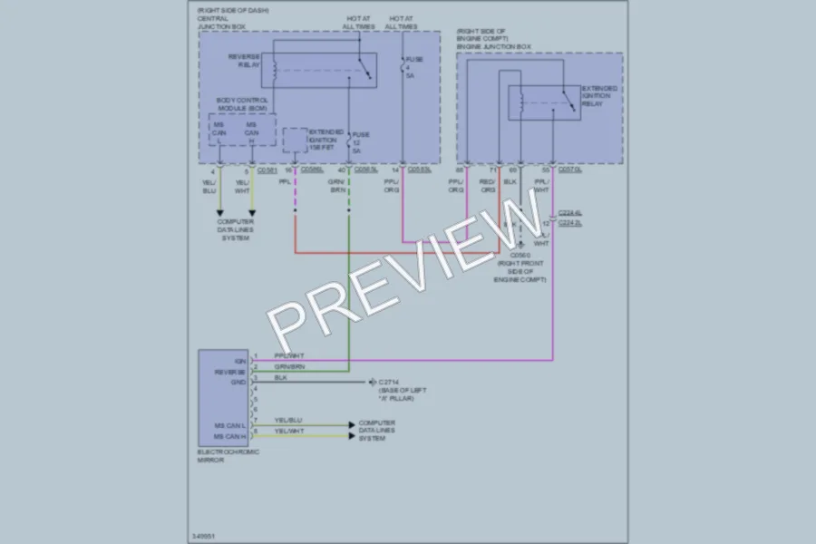 2011 LandRover RangeRoverSport Power Mirrors wiring diagram preview