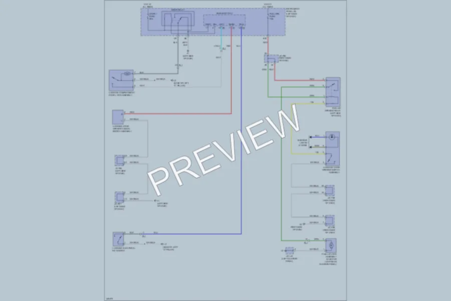2011 Lexus HS250h Trunk Tailgate Fuel Door wiring diagram preview