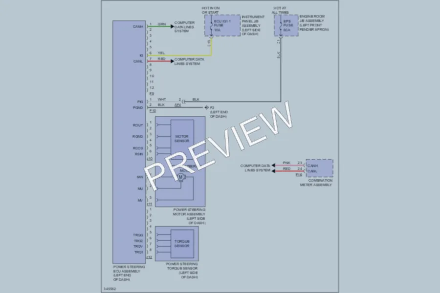2011 Lexus RX350 Electronic Power Steering wiring diagram preview