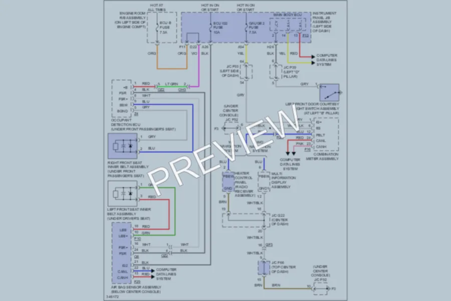 2011 Lexus RX450h Warning Systems wiring diagram preview