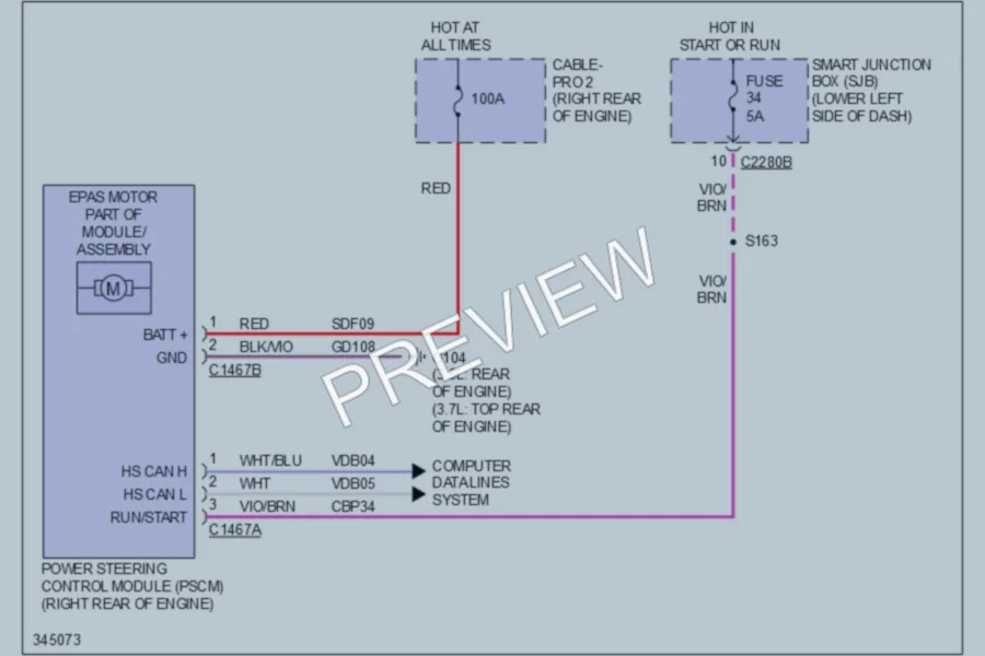 2011 Lincoln MKT Electronic Power Steering wiring diagram preview
