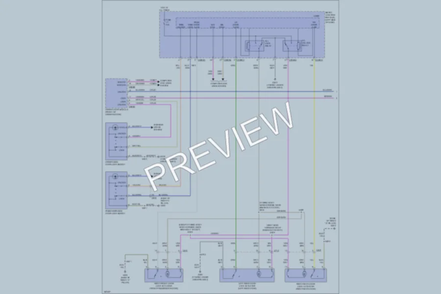 2011 Lincoln MKZ Power Door Locks wiring diagram preview