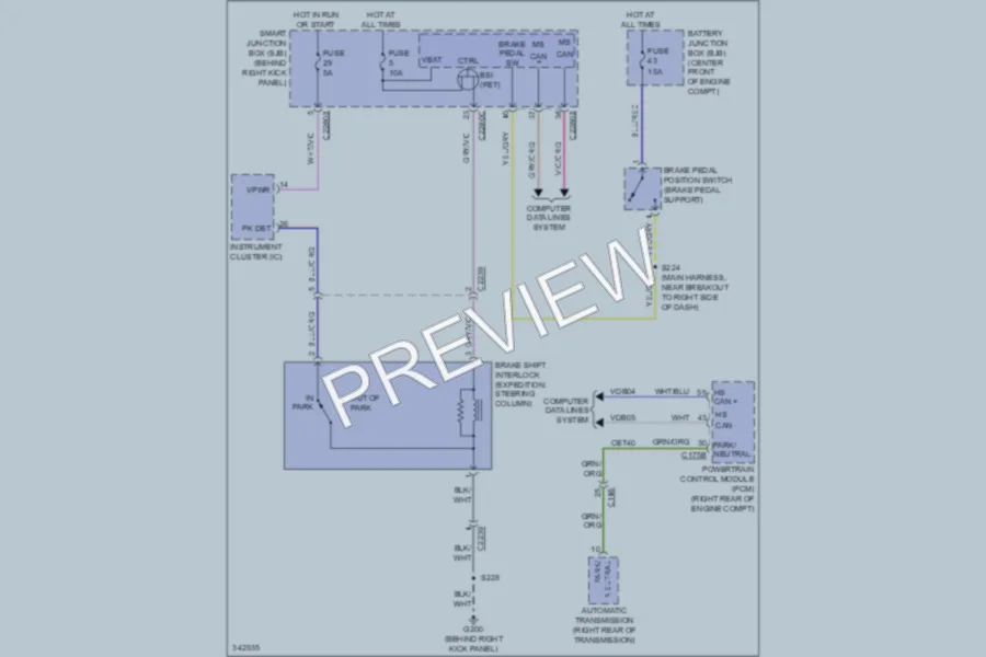 2011 Lincoln NavigatorL Shift Interlock wiring diagram preview