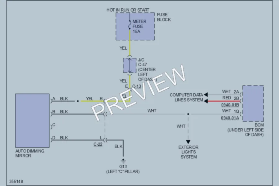 2011 Mazda 3 Power Mirrors wiring diagram preview