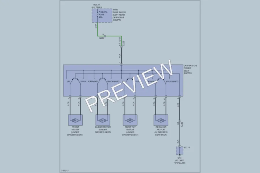 2011 Mazda CX9 Power Seats wiring diagram preview