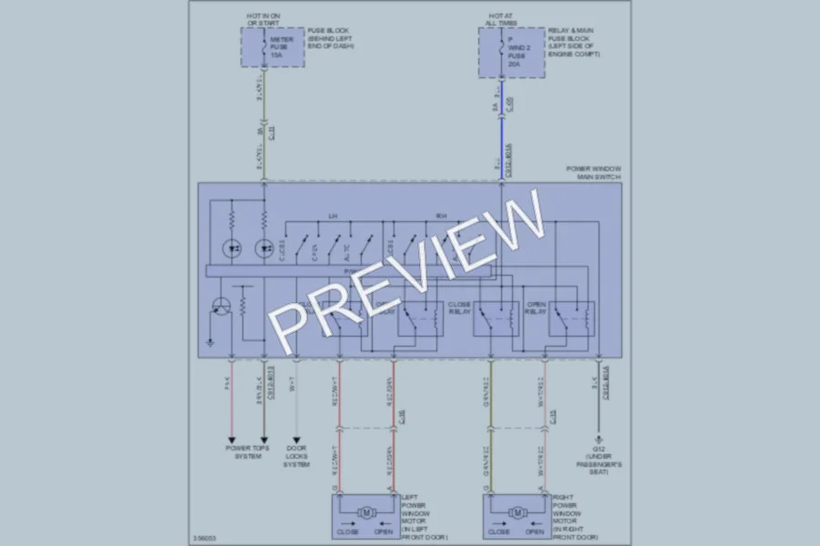 2011 Mazda MX5Miata Power Windows wiring diagram preview