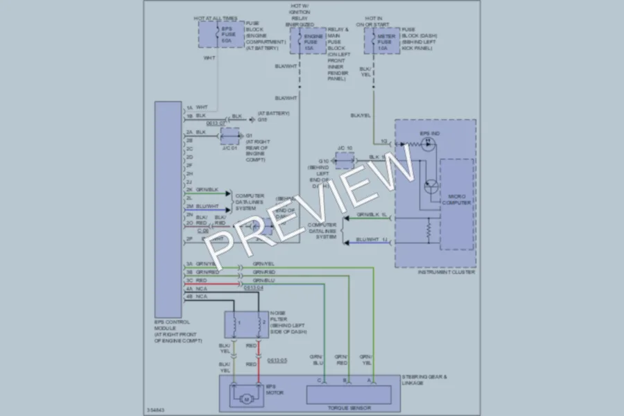 2011 Mazda RX8 Electronic Power Steering wiring diagram preview