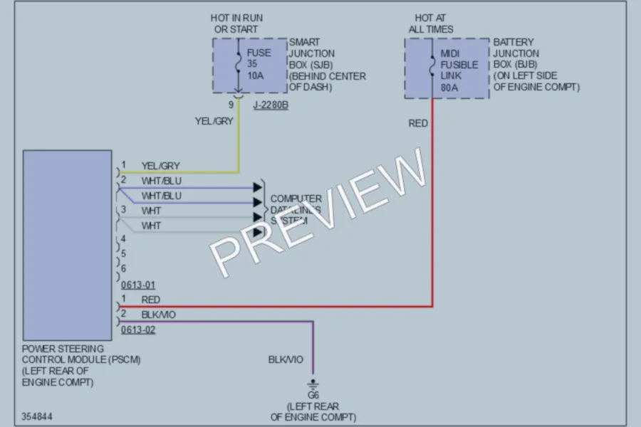 2011 Mazda Tribute Electronic Power Steering wiring diagram preview