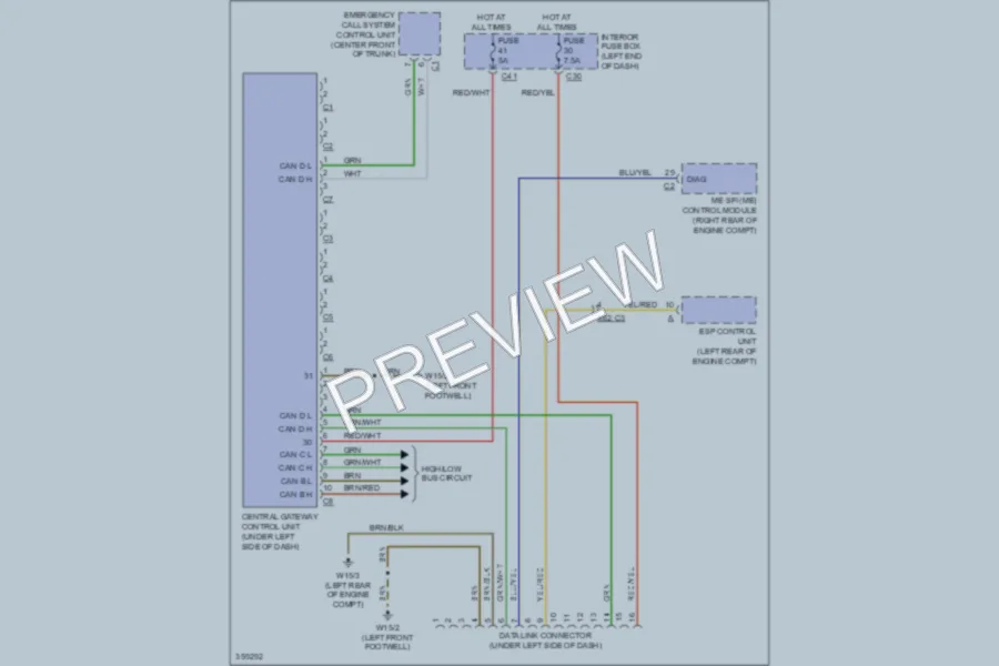 2011 MercedesBenz CLS550 Computer Data Lines wiring diagram preview