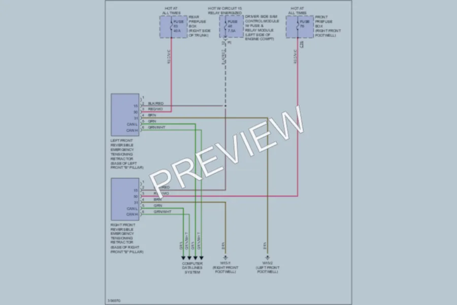 2011 MercedesBenz CLS550 Supplemental Restraints wiring diagram preview