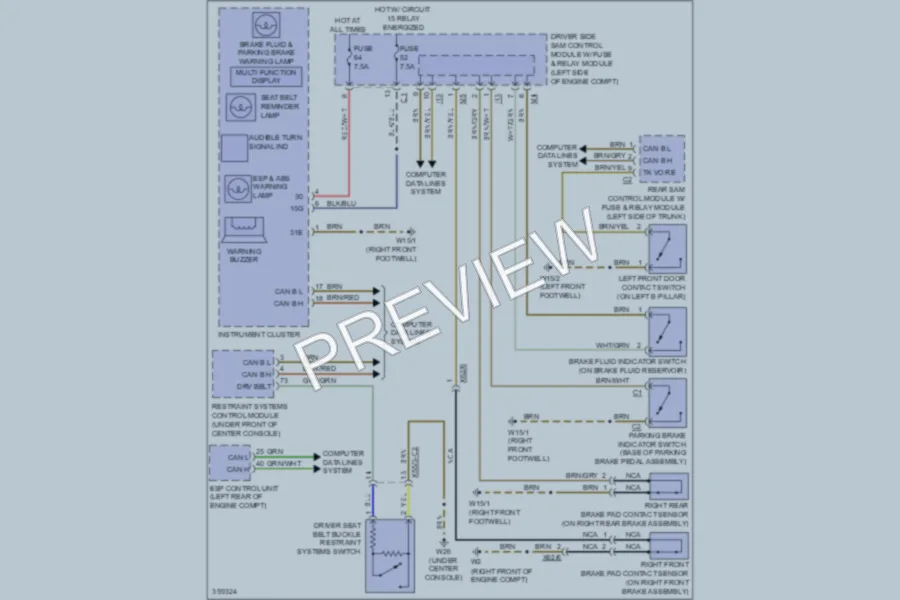 2011 MercedesBenz CLS550 Warning Systems wiring diagram preview