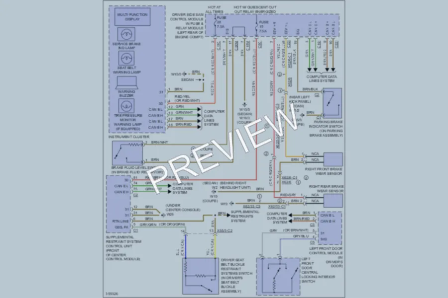 2011 MercedesBenz E350 Warning Systems wiring diagram preview