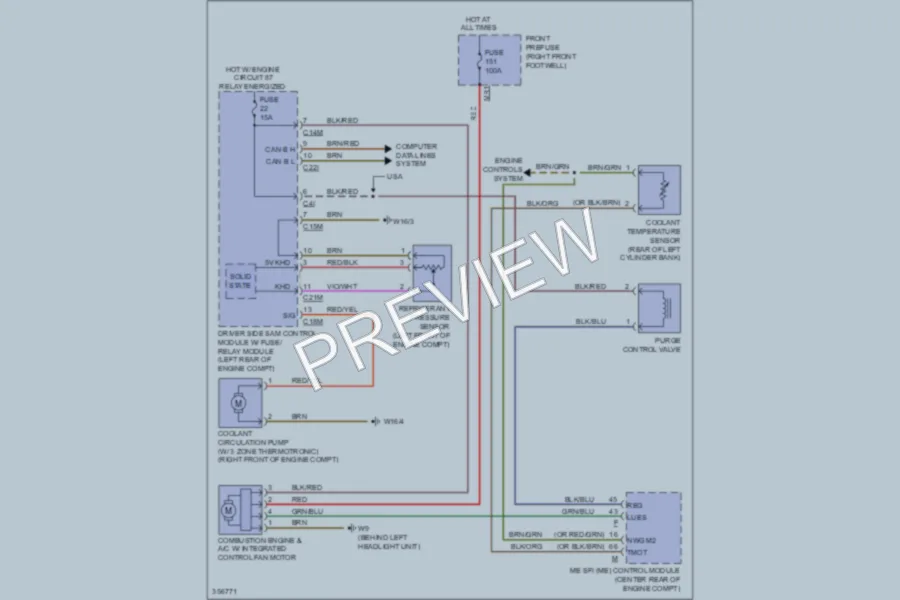 2011 MercedesBenz E350BLUETEC Cooling Fan wiring diagram preview