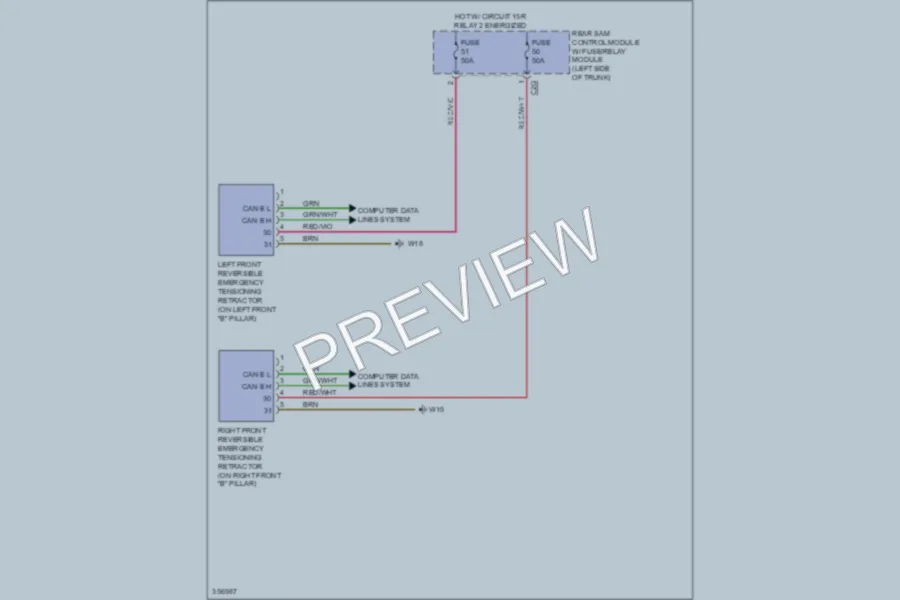 2011 MercedesBenz E550 Supplemental Restraints wiring diagram preview