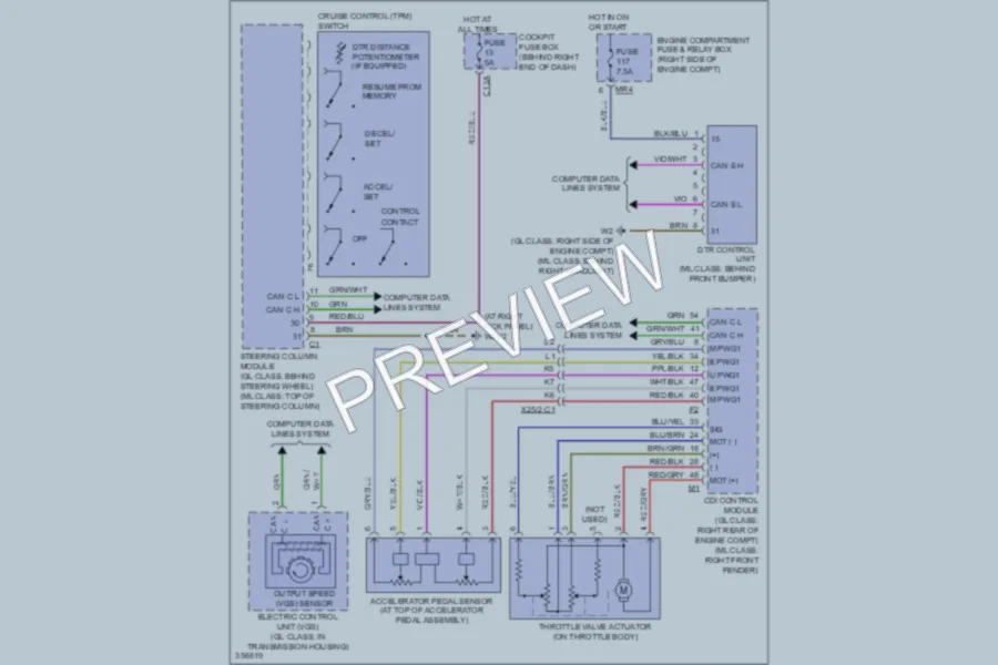 2011 MercedesBenz ML350 Cruise Control wiring diagram preview