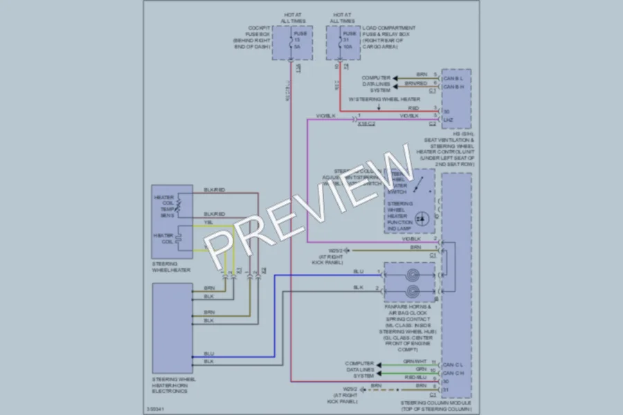2011 MercedesBenz ML350BLUETEC Power Seats wiring diagram preview