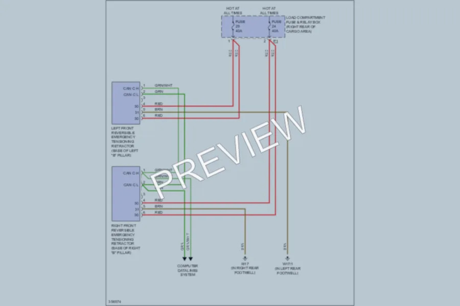2011 MercedesBenz R350BLUETEC Supplemental Restraints wiring diagram preview