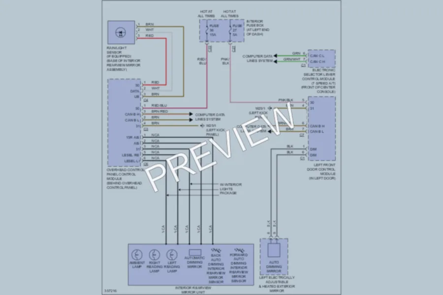 2011 MercedesBenz SLK350 Power Mirrors wiring diagram preview