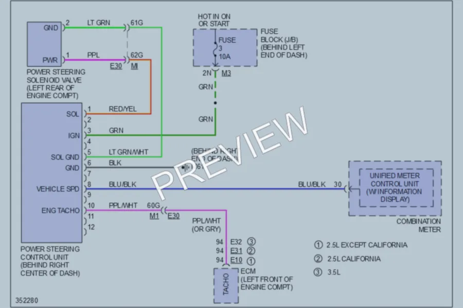2011 Nissan Altima Electronic Power Steering wiring diagram preview