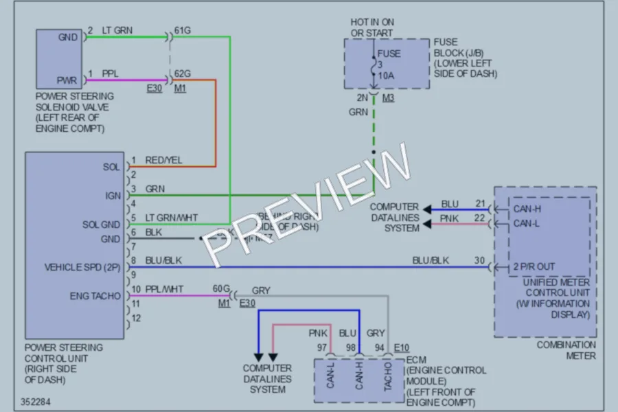 2011 Nissan Maxima Electronic Power Steering wiring diagram preview
