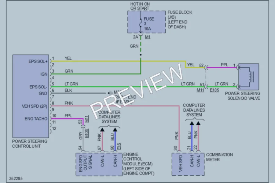 2011 Nissan Murano Electronic Power Steering wiring diagram preview