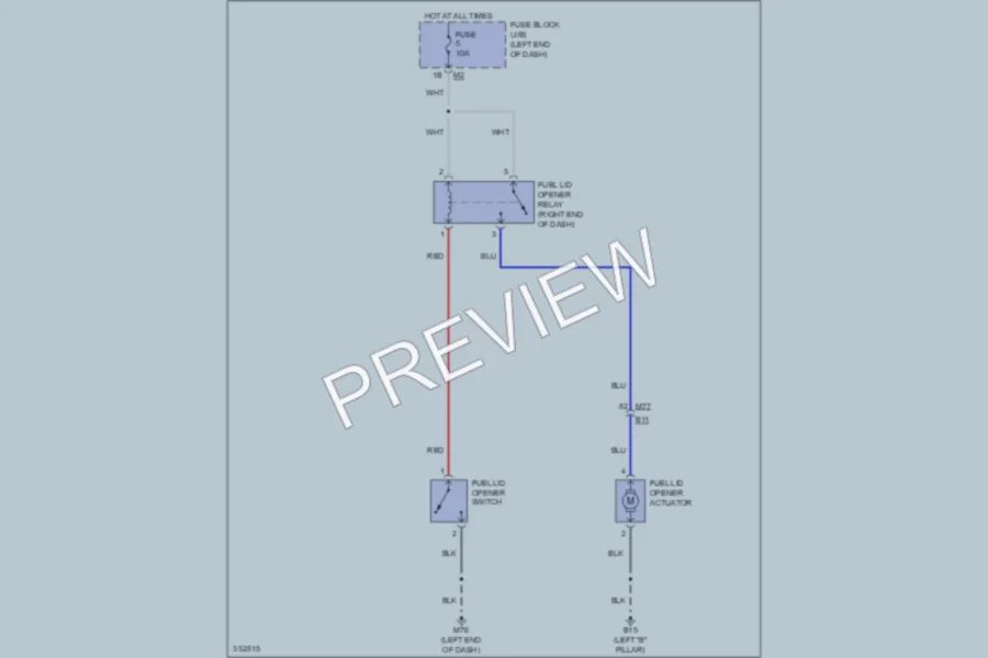 2011 Nissan Murano Trunk Tailgate Fuel Door wiring diagram preview
