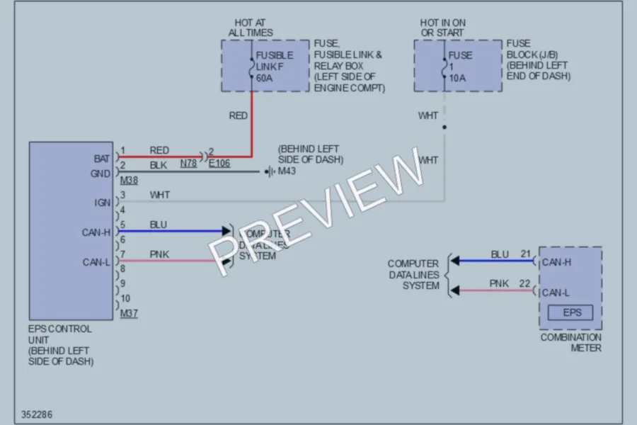 2011 Nissan Rogue Electronic Power Steering wiring diagram preview