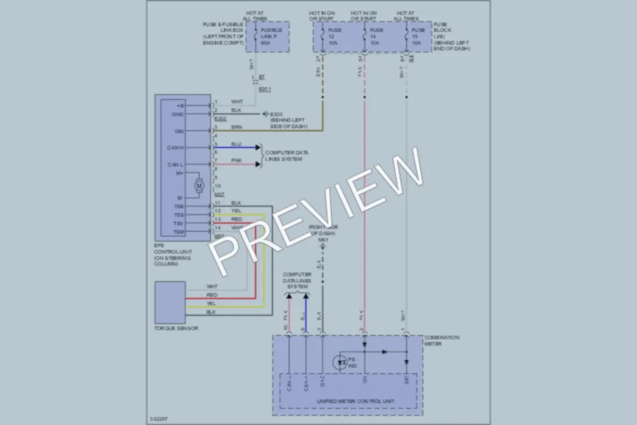 2011 Nissan Sentra Electronic Power Steering wiring diagram preview