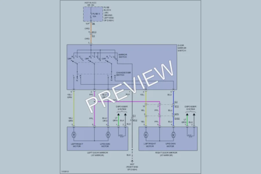 2011 Nissan Sentra Power Mirrors wiring diagram preview